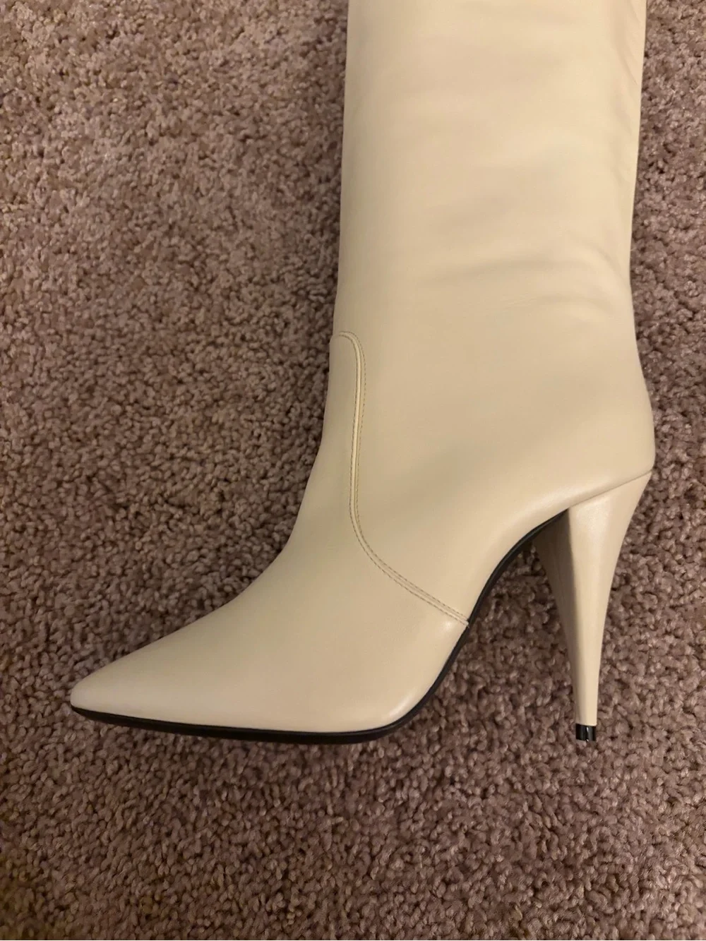 Authentic Saint Laurent  Koller Calfskin Leather Over-the-Knee Stiletto Boot